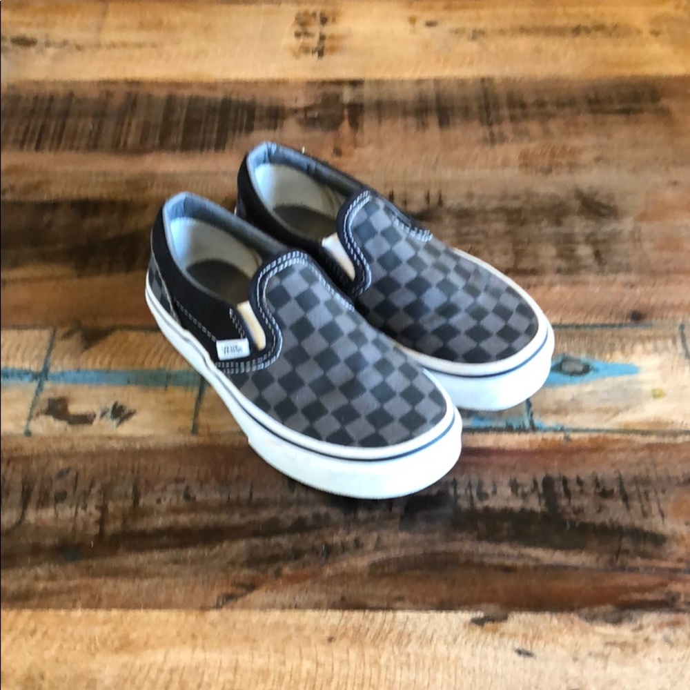 Vans gray and black checker shoes size 12.5